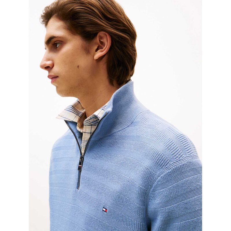 Tommy Hilfiger Stripe Structure Zip Mock image number 2